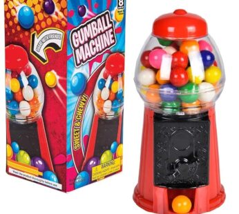 Zugar Land – 6.5 Inch Red Plastic Bubble Gum Gumball Machine Set (1 Pack) Classic Toy Candy Dispensers. No Gumballs Included.