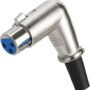 Cmple - 3-Pin XLR Female Microphone Connector, 90 Degree Right Angled, MIC Adapter for Loudspeakers, Headsets, Amplifier - Silver