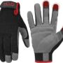 HANDLANDY Work Gloves for Men & Women, Utility Mechanic Working Gloves Touch Screen, Flexible Gardening Gloves for Yard