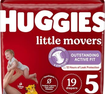 Huggies Size 5 Diapers, Little Movers Baby Diapers, Size 5 (27+ lbs), 19 Count, Packaging May Vary