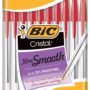 BIC Cristal Xtra Smooth Ballpoint Pen, Medium Point (1.0mm), Red, 10-Count