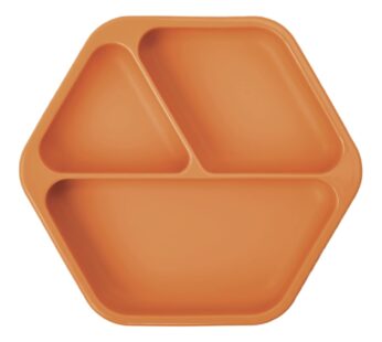 Tiny Twinkle Silicone Suction Baby Plate, Suction Grip Divided Dish for First Foods and Self-Feeding Toddlers, Baby Led Weaning Supplies for Independent Eating (Cinnamon Plate)