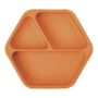 Tiny Twinkle Silicone Suction Baby Plate, Suction Grip Divided Dish for First Foods and Self-Feeding Toddlers, Baby Led Weaning Supplies for Independent Eating (Cinnamon Plate)