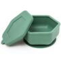 Tiny Twinkle Silicone Suction Bowl with Lid for Baby and Toddler - 100% Silicone - BPA Free - Microwave Safe - Suction Bowls For Baby, Snack Containers For Toddlers (Olive)