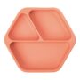 Tiny Twinkle Silicone Suction Baby Plate, Suction Grip Divided Dish for First Foods and Self-Feeding Toddlers, Baby Led Weaning Supplies for Independent Eating (Coral Plate)