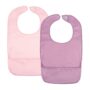 Tidy Twinkle 2 Pack of Premium Bibs for Adult Men, Women and older Children; Clothing Protector for Seniors and Disabled, Small, Lilac, Pink