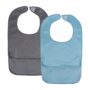 Tidy Twinkle 2 Pack of Premium Bibs for Adult Men, Women and older Children; Clothing Protector for Seniors and Disabled, Small, Slate Blue, Indigo