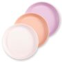 Tiny Twinkle Tableware 3 Pack Dish Set- BPA-Free Cups, Plates and Bowls Sets For Kids and Toddlers - Polypropylene Plastic Dinnerware Set (Rose, Peach, Lilac) Plate