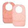 Tidy Twinkle 2 Pack of Premium Bibs for Adult Men, Women and older Children; Clothing Protector for Seniors and Disabled, Small, Peach, Terracotta