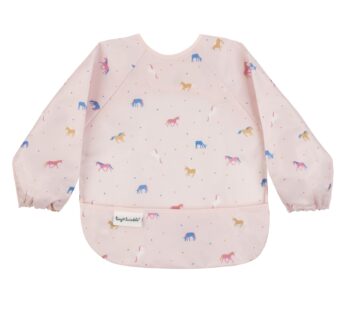 Tiny Twinkle Long Sleeve Bib for Babies & Toddlers | Waterproof Smock Bib for Eating | Machine Washable & Mess-Proof Feeding Essentials | Newborn Shower Gift (Unicorn Confetti, 6?24M)