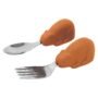 Tiny Twinkle Easy Grip Toddler Utensils Spoon and Fork Set - BPA & Phthalate Free Utensil Sets, Kids Silverware With Silicone Handle, Baby Led Weaning Supplies for 12 Months & Up (IceBlue Elephant)