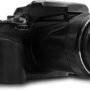 MegaGear Leather Camera Half Case & Strap Compatible with Nikon COOLPIX P1000, Ever Ready - Black