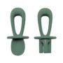 Tiny Twinkle Silicone Training Utensils - Baby Spoons and Baby Forks For Self-Feeding Training - Silicone Baby Led Weaning Utensils For Toddlers And Babies 6-24 Months - Baby Feeding Supplies (Olive)