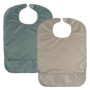 Tidy Twinkle 2 Pack of Premium Bibs for Adult Men, Women and older Children; Clothing Protector for Seniors and Disabled, Large, Khaki, Olive Green