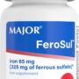 Major Ferosul - Ferrous Sulfate 325mg Tablets with 65mg of Elemental Iron - Iron Supplement for Women, Men - Red - 100 Count (1 Pack)
