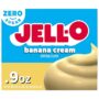 Jell-O Banana Cream Zero Sugar Instant Reduced Calorie Pudding & Pie Filling Mix, 0.9 oz Box