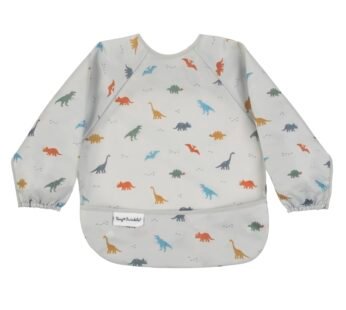 Tiny Twinkle Long Sleeve Bib for Babies & Toddlers | Waterproof Smock Bib for Eating | Machine Washable & Mess-Proof Feeding Essentials | Newborn Shower Gift (Dinosaur, 6?24M)