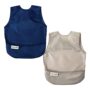 Tiny Twinkle Mess Proof Baby Bibs | 2 Pack Waterproof Toddler Bib for Eating | Baby Apron for Feeding, Machine Washable, Perfect Shower Gift (Grey Indigo, 6?24M)