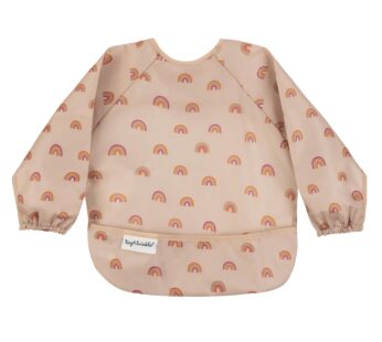 Tiny Twinkle Long Sleeve Bib for Babies & Toddlers | Waterproof Smock Bib for Eating | Machine Washable & Mess-Proof Feeding Essentials | Newborn Shower Gift (Boho Rainbow, 6?24M)