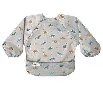 Tiny Twinkle Long Sleeve Bib for Babies & Toddlers | Waterproof Smock Bib for Eating | Machine Washable & Mess-Proof Feeding Essentials | Newborn Shower Gift (Dinosaur, 2-4Y)