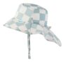 Tiny Twinkle Protective Sun Hats with Flaps for Babies & Toddlers|Lightweight Quick-Dry Hat for Beach&Swim(Sage Checkers,9-18 Months)