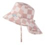 Tiny Twinkle Protective Sun Hats with Flaps for Babies & Toddlers|Lightweight Quick-Dry Hat for Beach&Swim(Beige Checkers,9-18 Months)
