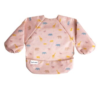 Tiny Twinkle Long Sleeve Bib for Babies & Toddlers | Waterproof Smock Bib for Eating | Machine Washable & Mess-Proof Feeding Essentials | Newborn Shower Gift (Petite Safari, 6?24M)