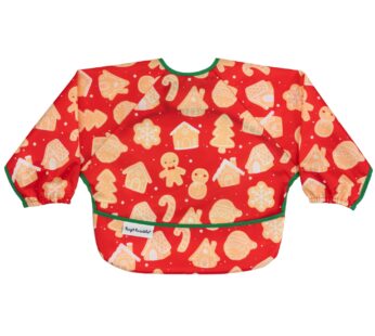 Tiny Twinkle Long Sleeve Bib for Babies & Toddlers | Waterproof Smock Bib for Eating | Machine Washable & Mess-Proof Feeding Essentials | Newborn Shower Gift (Gingerbread, 6?24M)