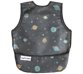 Tiny Twinkle Mess Proof Baby Bib for Boys | Waterproof Toddler Bib for Eating | Baby Apron for Feeding, Machine Washable | Perfect Shower Gift (Space, 6?24M)