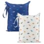 Tiny Twinkle Mess Proof Wet Bags | 2-Pack Reusable Waterproof Wet Bags for Swimsuits | Baby Clothes | Travel & Diaper Bag (Dinosaur, Ocean Life)