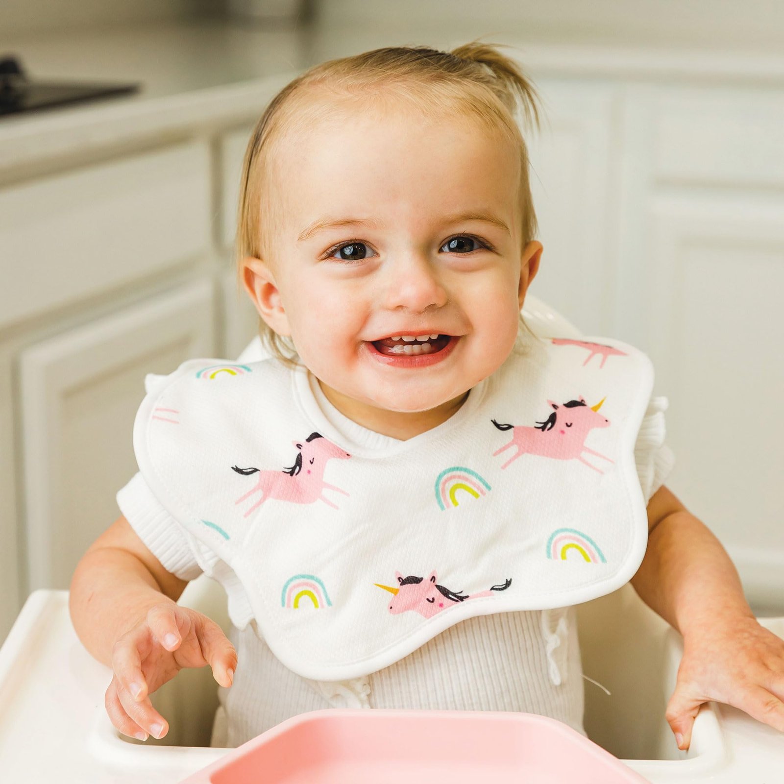 Tiny Twinkle Roundabout Drool Bibs 3 Pack - 360 Rotating Waterproof and Absorbent Teething Baby Bibs (Unicorn, Bird, Sea 3-Pack) - Image 2