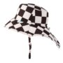 Tiny Twinkle Sun Protection Baby Flap Hat with UPF 50+ Sun Protection for Baby and Toddler Boys and Girls(Black Checkers,9-18 Months)