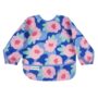 Tiny Twinkle Mess Proof Baby Bib, Cute Full Sleeve Bib Outfit, Waterproof Bibs for Toddlers, Machine Washable, Tug Proof Closure, Baby Smock for Eating, Long Sleeve (Floral Blue, Large 2-4 Years)