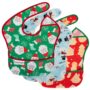 Tiny Twinkle Mess-Proof Baby Bibs for Eating | Waterproof, Wipeable Toddler Bibs with Catch-All Pocket | Feeding Bibs for Girls & Boys(3 Pack,Christmas)