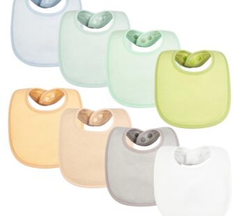 Tiny Twinkle 8 Pack Baby Bibs for Drooling and Teething ? Waterproof & Absorbent Bibs for Baby Girl & Boy, Machine Washable Infant Bib Set for Newborns and Toddlers (Boy Macaron 8-Pack)