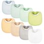 Tiny Twinkle Baby Feeding Bibs 8 Pack - Waterproof and Absorbent Infant Drool and Feeding Baby Bibs (Neutral Set 8-Pack)