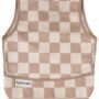 Tiny Twinkle Mess Proof Baby Bib for Boys | Waterproof Toddler Bib for Eating | Baby Apron for Feeding, Machine Washable | Perfect Shower Gift (Brown Checkers, 6?24M)
