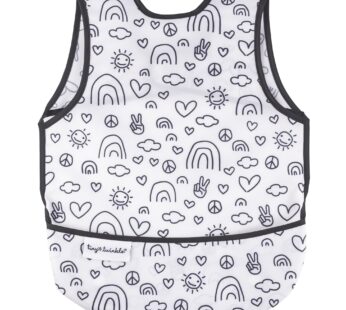Tiny Twinkle Mess Proof Baby Bib for Boys | Waterproof Toddler Bib for Eating | Baby Apron for Feeding, Machine Washable | Perfect Shower Gift (Peace, 6?24M)
