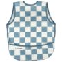Tiny Twinkle Mess Proof Baby Bib for Boys | Waterproof Toddler Bib for Eating | Baby Apron for Feeding, Machine Washable | Perfect Shower Gift (Blue Checkers, 6?24M)