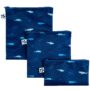 Tiny Twinkle Reusable Snack Bags for Kids ? 3 Pack Snack Pouches & Sandwich Bag for Toddlers ? Machine Washable, Mess-Proof for Lunch & Travel (Ocean)