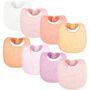 Tiny Twinkle 8 Pack Baby Bibs for Drooling and Teething ? Waterproof & Absorbent Bibs for Baby Girl & Boy, Machine Washable Infant Bib Set for Newborns and Toddlers (Girl Sherbet 8-Pack)
