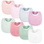 Tiny Twinkle 8 Pack Baby Bibs for Drooling and Teething ? Waterproof & Absorbent Bibs for Baby Girl & Boy, Machine Washable Infant Bib Set for Newborns and Toddlers (Girl Pastel New 8-Pack)