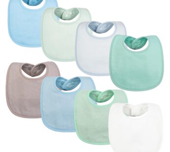 Tiny Twinkle Baby Feeding Bibs 8 Pack – Waterproof and Absorbent Infant Drool and Feeding Baby Bib (Boy Pastel New 8-Pack)