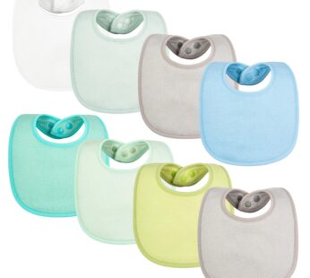 Tiny Twinkle 8 Pack Baby Bibs for Drooling and Teething ? Waterproof & Absorbent Bibs for Baby Girl & Boy, Machine Washable Infant Bib Set for Newborns and Toddlers (Boy Pastel 8-Pack)