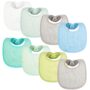 Tiny Twinkle 8 Pack Baby Bibs for Drooling and Teething ? Waterproof & Absorbent Bibs for Baby Girl & Boy, Machine Washable Infant Bib Set for Newborns and Toddlers (Boy Pastel 8-Pack)