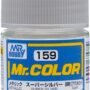 Mr. Hobby C159 Metallic Super Silver 10ml, GSI Mr. Color
