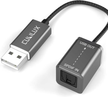 Cubilux USB A SPDIF Input Adapter for PC [Stereo Recording ONLY, NOT for Playing Audio] USB Optical Line-in Dongle, Toslink to USB Receiver, USB A SDPIF RX Interface Suitable for Laptop Computer