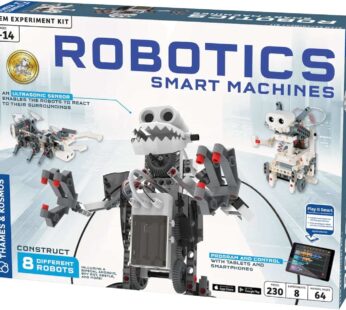 Thames & Kosmos | Robotics Smart Machines | Robotics for Kids 8 and up | STEM Kit builds 8 Robots | Full Color Manual to help with assembly | Requires tablet or smartphone | Parents’ Choice Gold Award