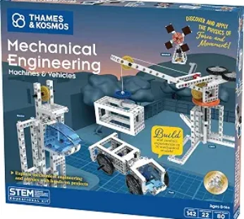 Thames & Kosmos | Mechanical Engineering: Machines & Vehicles STEM Experiment Kit | Build 20 Mechanical Models, Explore Physics of Force & Motion | Hands-on, Introductory Science Learning for Ages 8+
